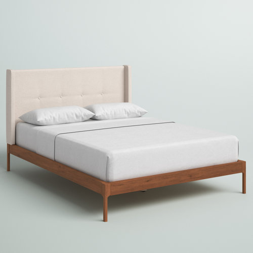 Mercury Row® Ellerman Upholstered Wingback Bed &amp; Reviews | Wayfair